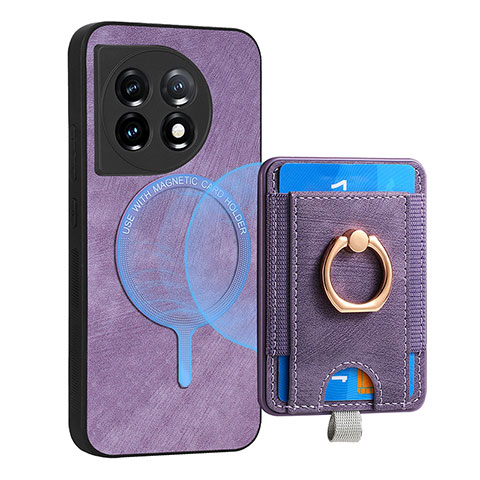 Coque Silicone Gel Motif Cuir Housse Etui SD1 pour OnePlus 11 5G Violet Clair