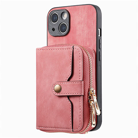 Coque Silicone Gel Motif Cuir Housse Etui SD3 pour Apple iPhone 14 Rose