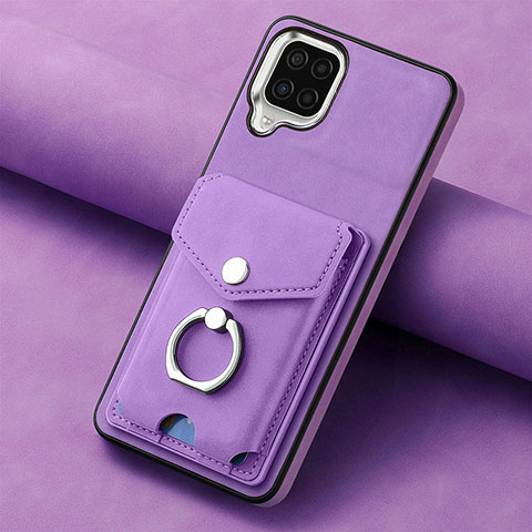 Coque Silicone Gel Motif Cuir Housse Etui SD3 pour Samsung Galaxy M32 4G Violet