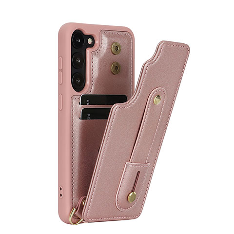 Coque Silicone Gel Motif Cuir Housse Etui SY1 pour Samsung Galaxy S23 5G Or Rose