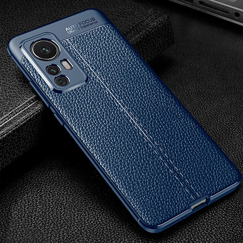 Coque Silicone Gel Motif Cuir Housse Etui WL2 pour Xiaomi Mi 12T Pro 5G Bleu