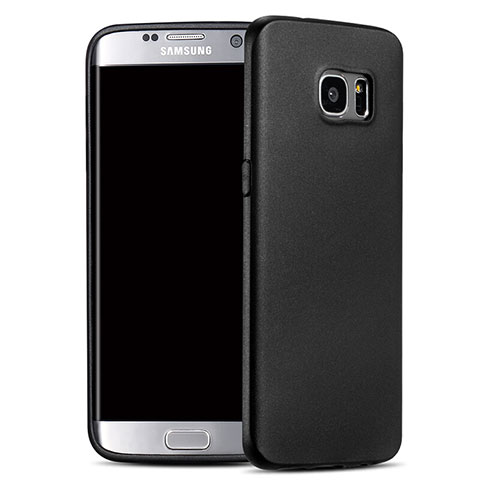 Coque Silicone Gel Souple Couleur Unie pour Samsung Galaxy S7 Edge G935F Noir