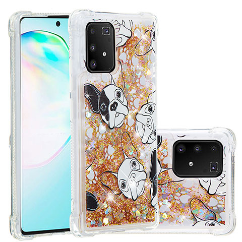 Coque Silicone Housse Etui Gel Bling-Bling S01 pour Samsung Galaxy A91 Or