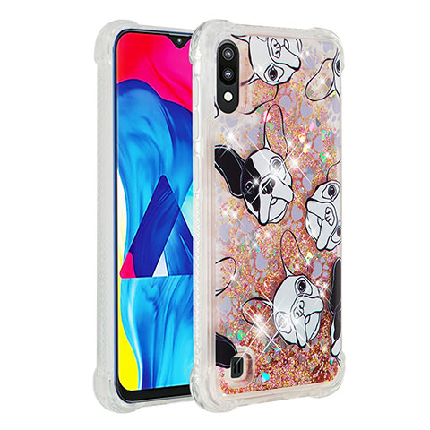 Coque Silicone Housse Etui Gel Bling-Bling S01 pour Samsung Galaxy M10 Or