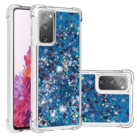 Coque Silicone Housse Etui Gel Bling-Bling S01 pour Samsung Galaxy S20 FE (2022) 5G Bleu