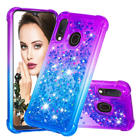 Coque Silicone Housse Etui Gel Bling-Bling S02 pour Samsung Galaxy A20e Violet