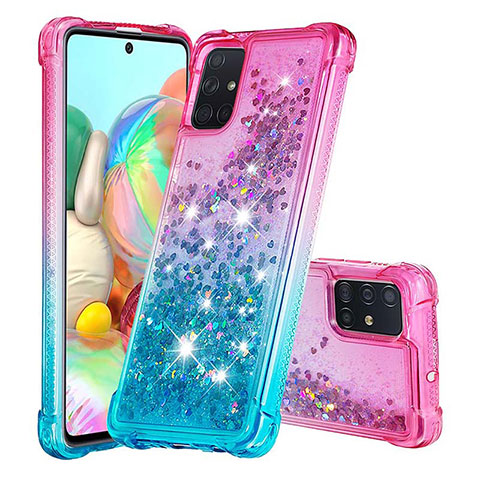 Coque Silicone Housse Etui Gel Bling-Bling S02 pour Samsung Galaxy A71 5G Rose