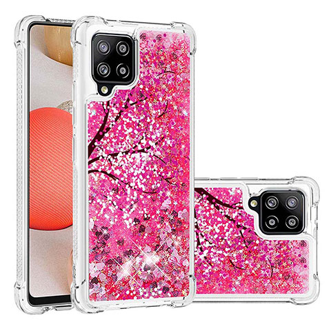 Coque Silicone Housse Etui Gel Bling-Bling S03 pour Samsung Galaxy A42 5G Rose Rouge