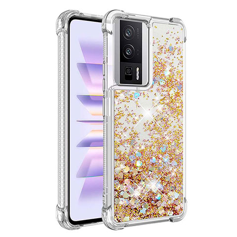 Coque Silicone Housse Etui Gel Bling-Bling S03 pour Xiaomi Poco F5 Pro 5G Or