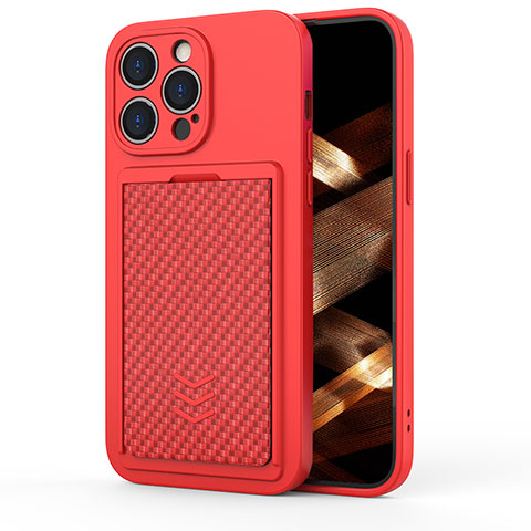 Coque Silicone Housse Etui Gel KC2 pour Apple iPhone 13 Pro Max Rouge
