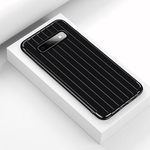 Coque Silicone Housse Etui Gel Line C01 pour Samsung Galaxy S10 5G Noir