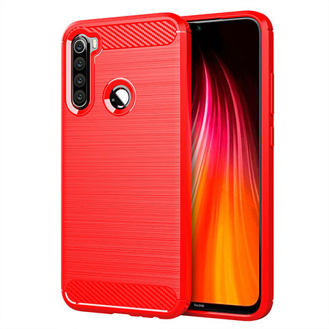 Coque Silicone Housse Etui Gel Line C01 pour Xiaomi Redmi Note 8T Rouge