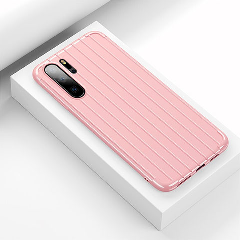 Coque Silicone Housse Etui Gel Line C02 pour Huawei P30 Pro New Edition Rose