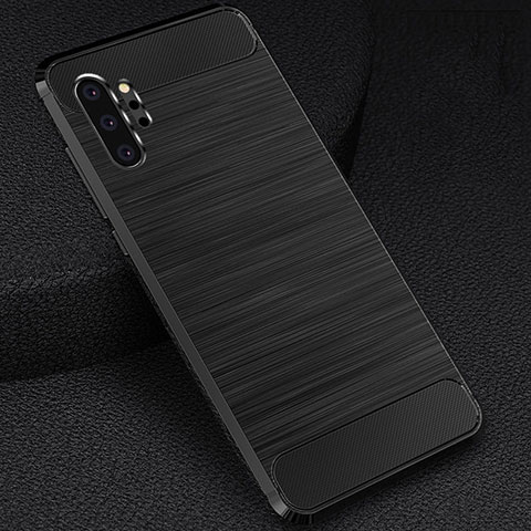 Coque Silicone Housse Etui Gel Line C02 pour Samsung Galaxy Note 10 Plus 5G Noir