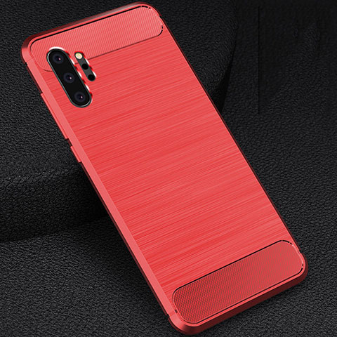 Coque Silicone Housse Etui Gel Line C02 pour Samsung Galaxy Note 10 Plus 5G Rouge