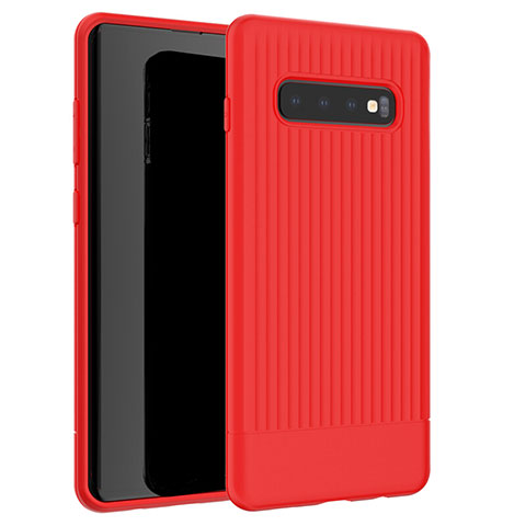 Coque Silicone Housse Etui Gel Line L01 pour Samsung Galaxy S10 5G Rouge