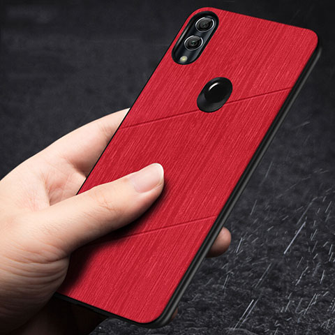 Coque Silicone Housse Etui Gel Line pour Huawei Honor 10 Lite Rouge