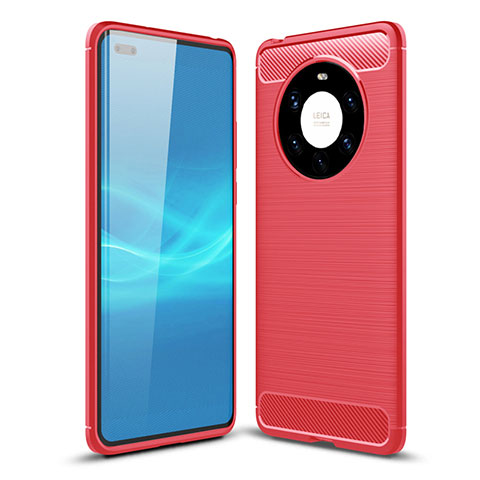 Coque Silicone Housse Etui Gel Line pour Huawei Mate 40 Pro+ Plus Rouge