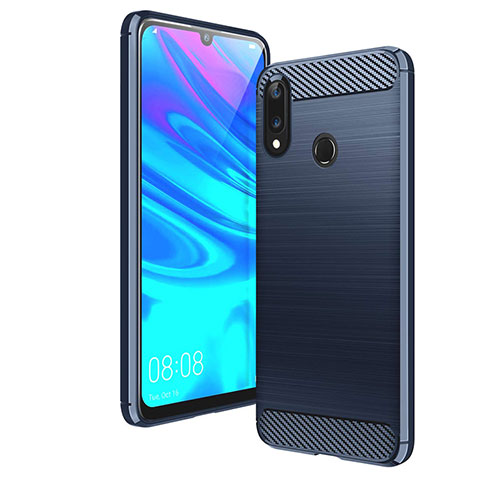 Coque Silicone Housse Etui Gel Line pour Huawei Y7 Pro (2019) Bleu