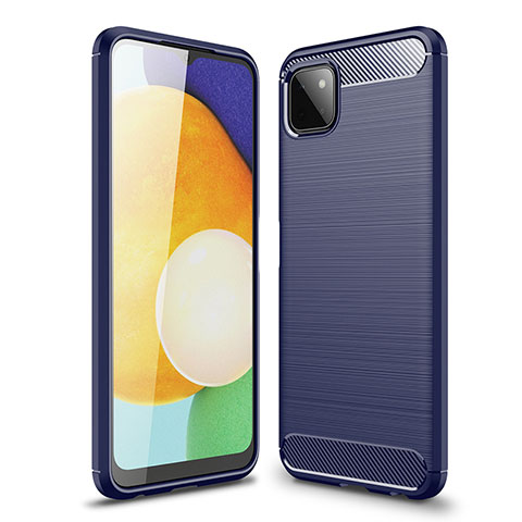 Coque Silicone Housse Etui Gel Line pour Samsung Galaxy A22 5G Bleu