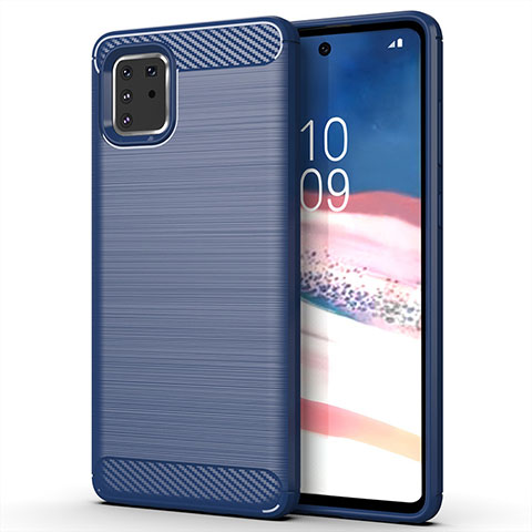 Coque Silicone Housse Etui Gel Line pour Samsung Galaxy A81 Bleu