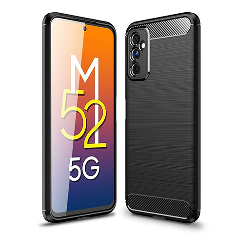 Coque Silicone Housse Etui Gel Line pour Samsung Galaxy M52 5G Noir