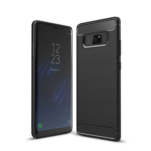 Coque Silicone Housse Etui Gel Line pour Samsung Galaxy Note 8 Duos N950F Noir