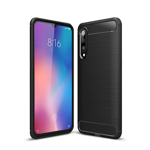 Coque Silicone Housse Etui Gel Line pour Xiaomi Mi 9 Noir