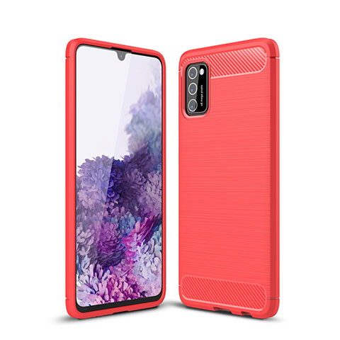 Coque Silicone Housse Etui Gel Line S01 pour Samsung Galaxy A41 Rouge