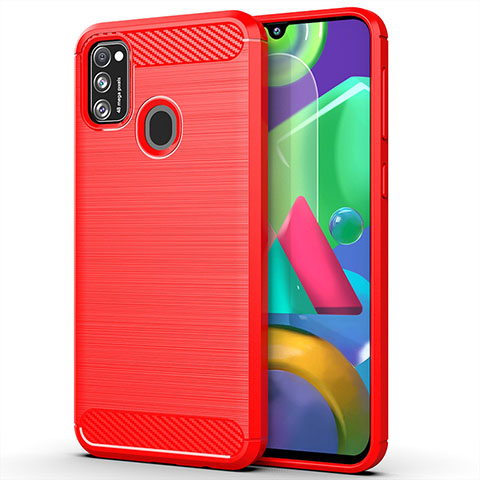 Coque Silicone Housse Etui Gel Line S01 pour Samsung Galaxy M30s Rouge