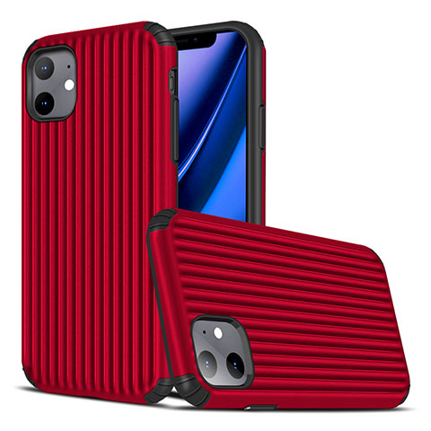 Coque Silicone Housse Etui Gel Line Z01 pour Apple iPhone 11 Rouge
