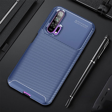 Coque Silicone Housse Etui Gel Serge pour Huawei Honor 20 Pro Bleu