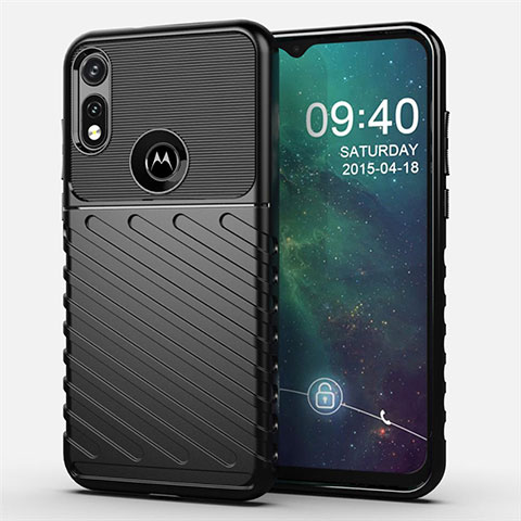 Coque Silicone Housse Etui Gel Serge pour Motorola Moto E (2020) Noir