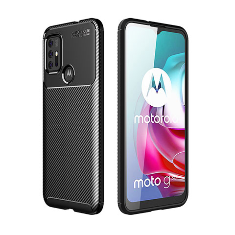 Coque Silicone Housse Etui Gel Serge pour Motorola Moto G30 Noir