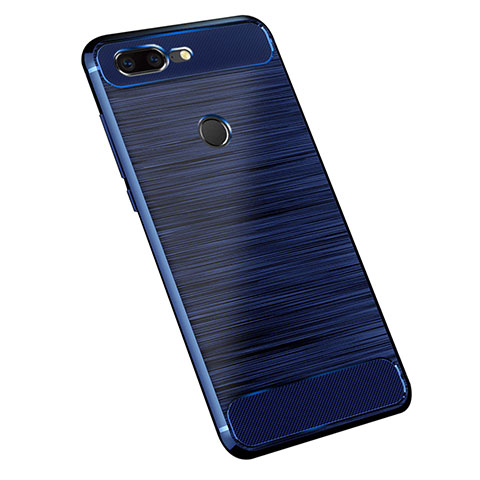 Coque Silicone Housse Etui Gel Serge pour OnePlus 5T A5010 Bleu