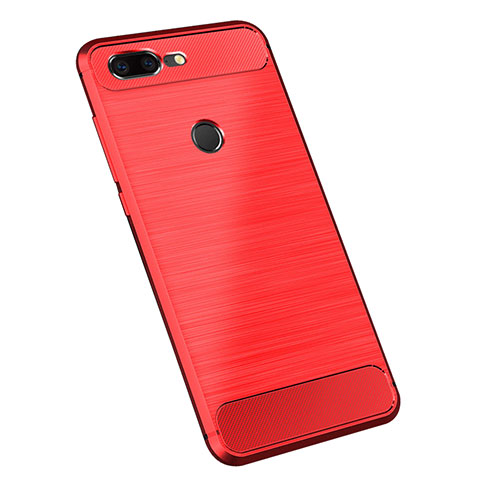 Coque Silicone Housse Etui Gel Serge pour OnePlus 5T A5010 Rouge