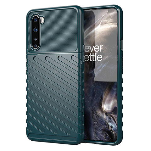 Coque Silicone Housse Etui Gel Serge pour OnePlus Nord Vert Nuit
