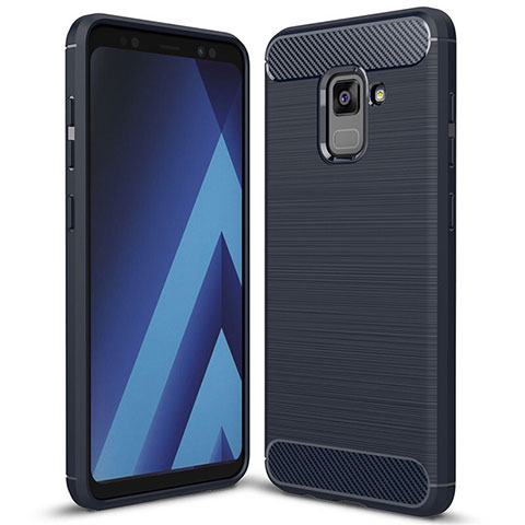 Coque Silicone Housse Etui Gel Serge pour Samsung Galaxy A5 (2018) A530F Bleu