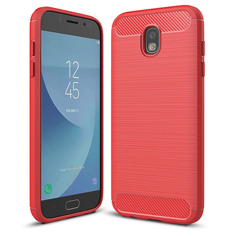 Coque Silicone Housse Etui Gel Serge pour Samsung Galaxy J5 (2017) Duos J530F Rouge