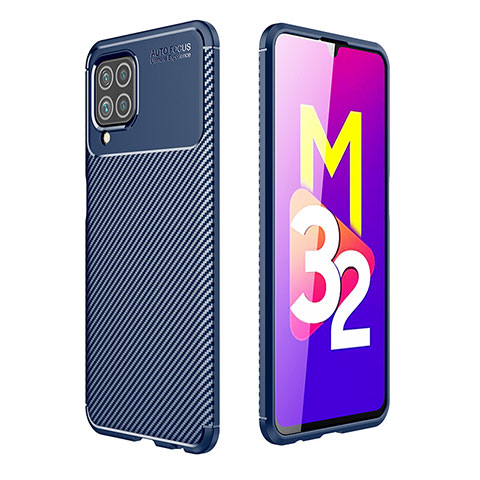 Coque Silicone Housse Etui Gel Serge pour Samsung Galaxy M32 4G Bleu