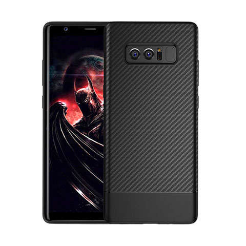 Coque Silicone Housse Etui Gel Serge pour Samsung Galaxy Note 8 Duos N950F Noir