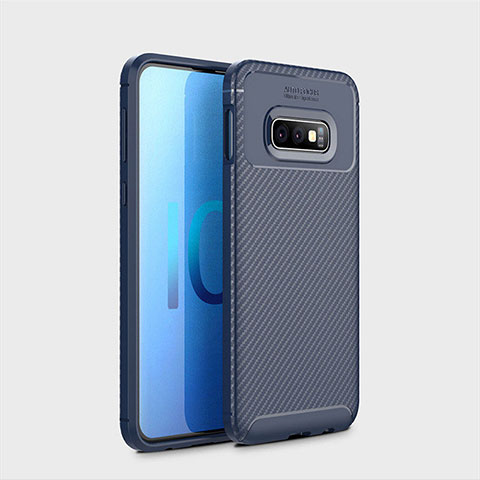 Coque Silicone Housse Etui Gel Serge pour Samsung Galaxy S10e Bleu