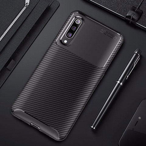 Coque Silicone Housse Etui Gel Serge pour Xiaomi Mi 9 Pro Noir