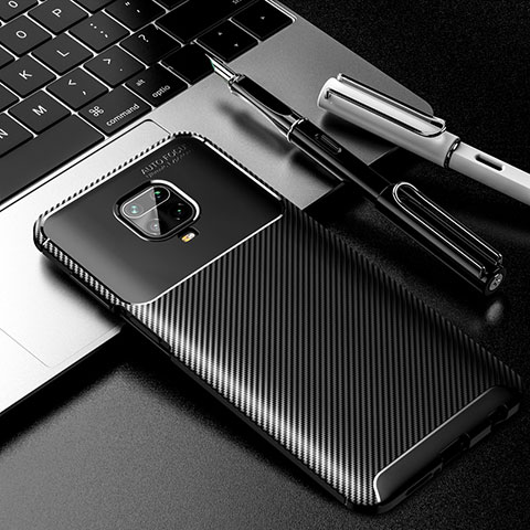 Coque Silicone Housse Etui Gel Serge pour Xiaomi Redmi Note 9 Pro Noir