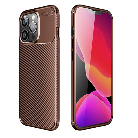 Coque Silicone Housse Etui Gel Serge S01 pour Apple iPhone 13 Pro Marron