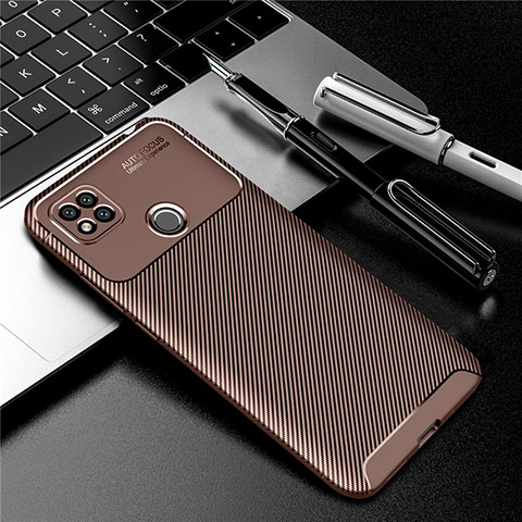 Coque Silicone Housse Etui Gel Serge S01 pour Xiaomi Redmi 9 India Marron