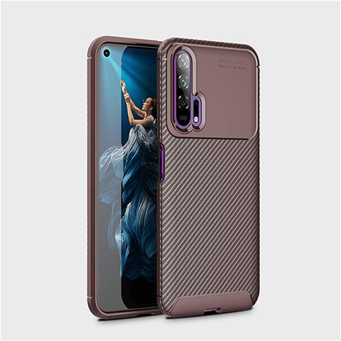 Coque Silicone Housse Etui Gel Serge Y01 pour Huawei Honor 20 Pro Marron