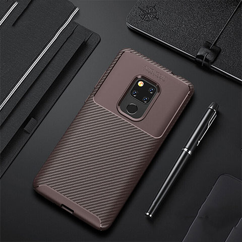 Coque Silicone Housse Etui Gel Serge Y01 pour Huawei Mate 20 Marron