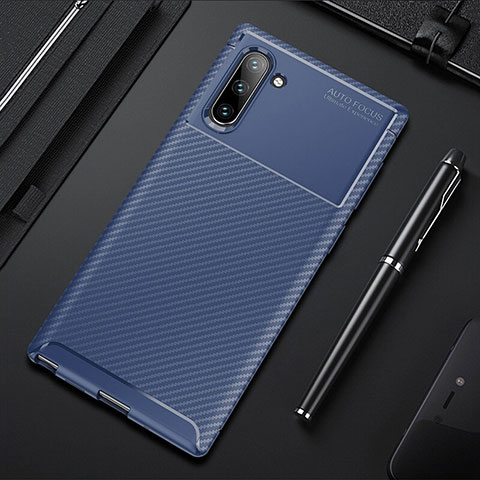 Coque Silicone Housse Etui Gel Serge Y01 pour Samsung Galaxy Note 10 5G Bleu