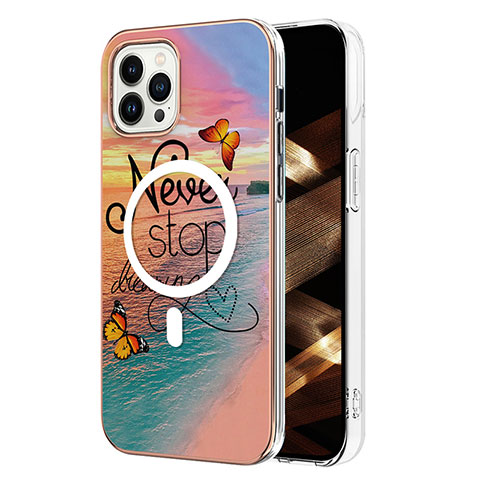 Coque Silicone Motif Fantaisie Souple Couleur Unie Etui Housse avec Mag-Safe Magnetic Magnetique pour Apple iPhone 15 Pro Mixte